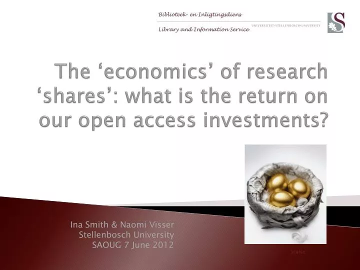 the economics of research shares what is the return on our open access investments