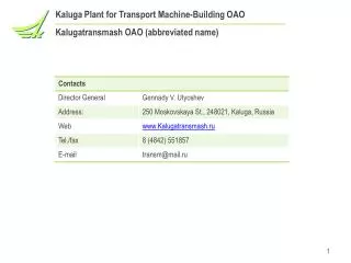 Kaluga Plant for Transport Machine-Building ???