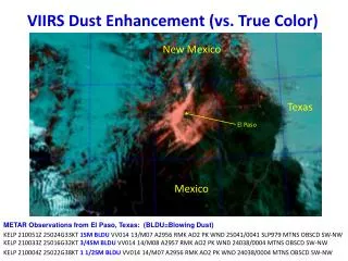 VIIRS Dust Enhancement (vs. True Color)
