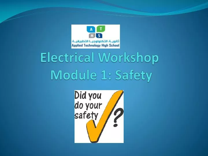 electrical workshop module 1 safety