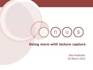Doing more with lecture capture