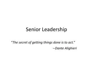 Senior Leadership