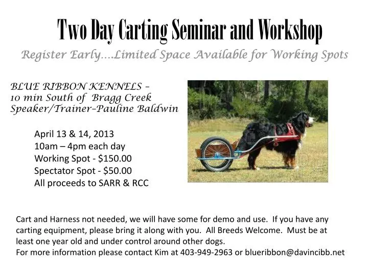 two day carting seminar and workshop