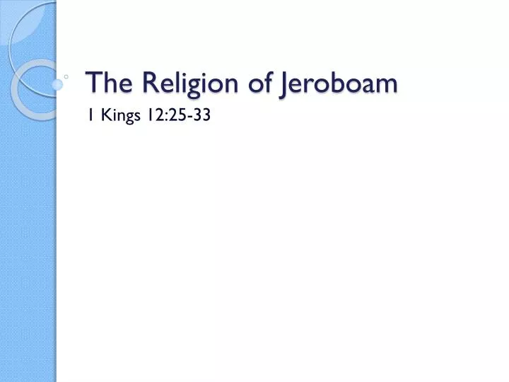 the religion of jeroboam