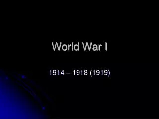 world war i