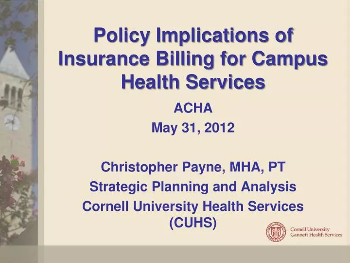 policy implications of insurance billing for campus health services
