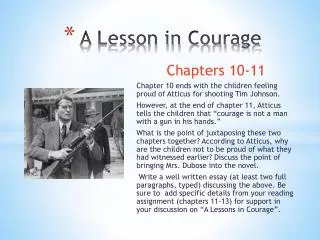 a lesson in courage