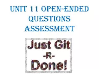 Unit 11 Open-Ended Questions ASSESSMENT