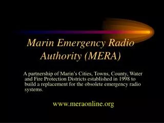 Marin Emergency Radio Authority (MERA)