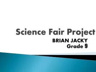 Science Fair Project