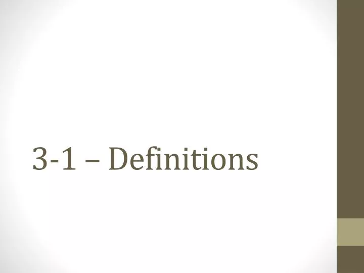 3 1 definitions