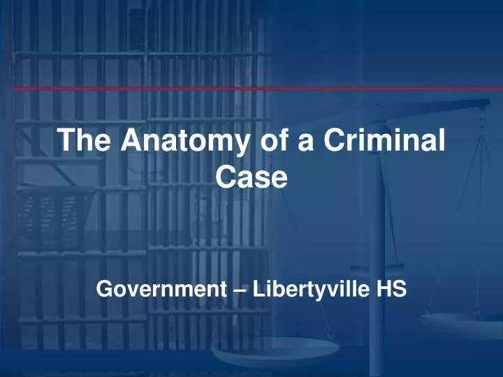 the anatomy of a criminal case