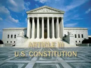 Article III U.S. Constitution