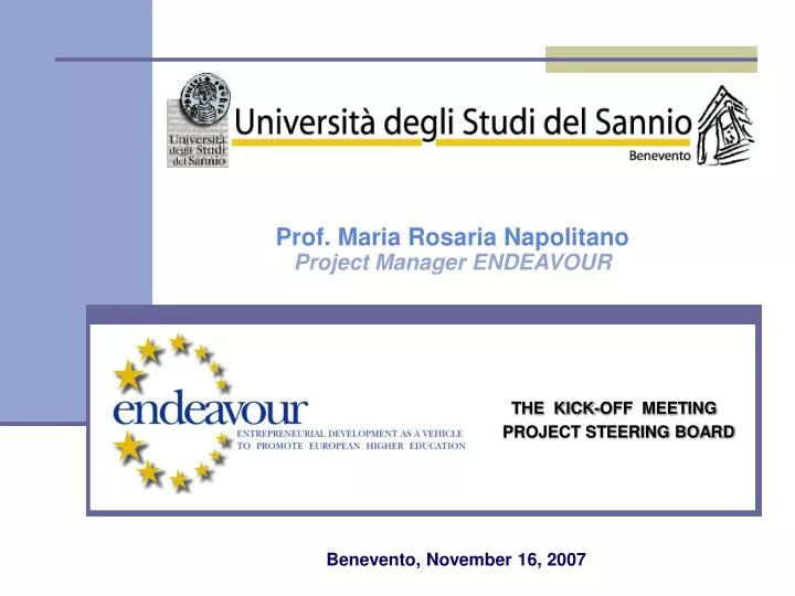 the kick off meeting project steering board