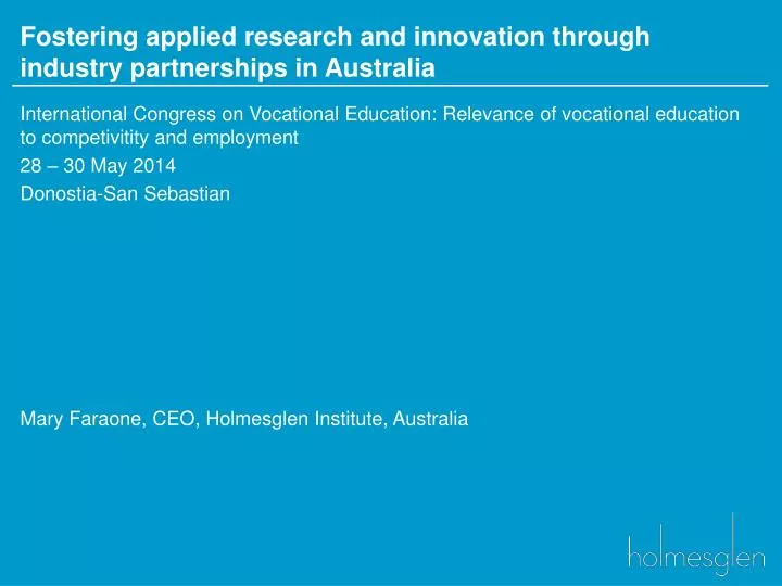 fostering applied research and innovation through industry partnerships in australia