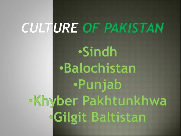 culture of pakistan
