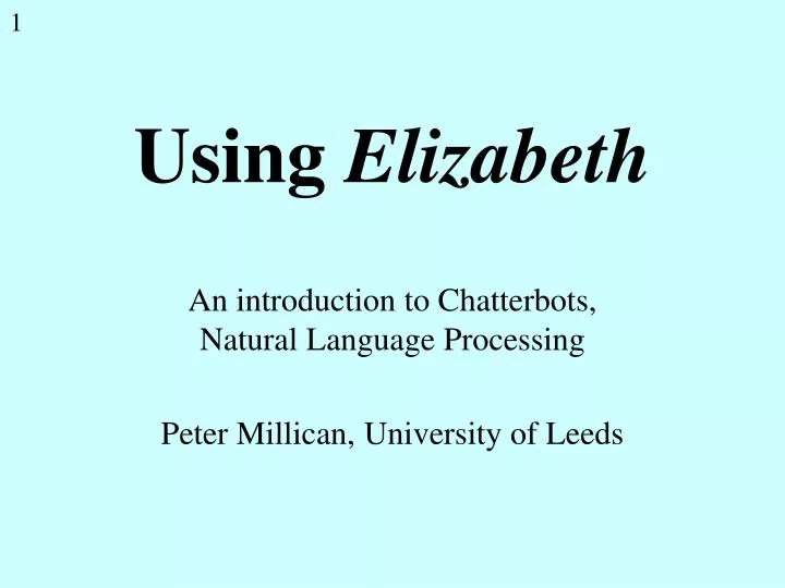 using elizabeth