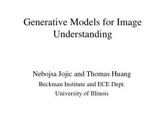 Generative Models for Image Understanding