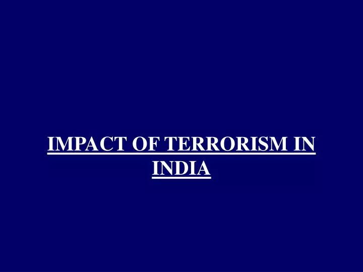 impact of terrorism in india