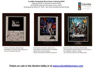Incredible Autographed Movie Poster Fundraising Raffle!