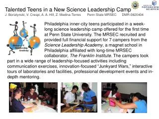Talented Teens in a New Science Leadership Camp