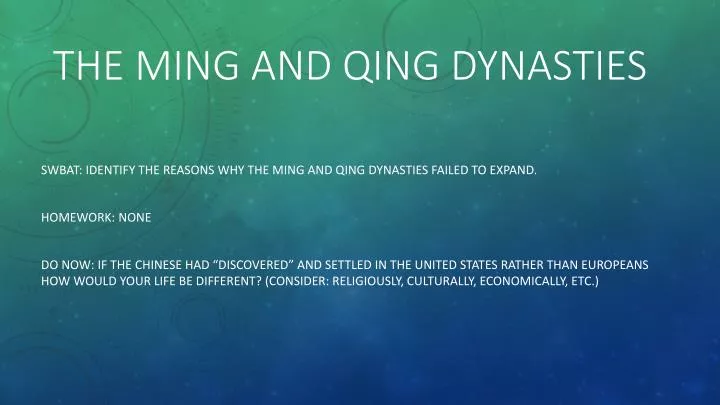 the ming and qing dynasties