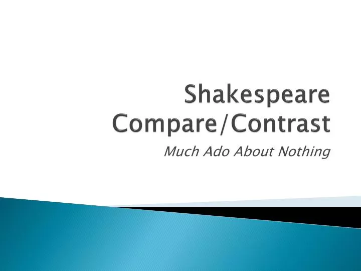 shakespeare compare contrast