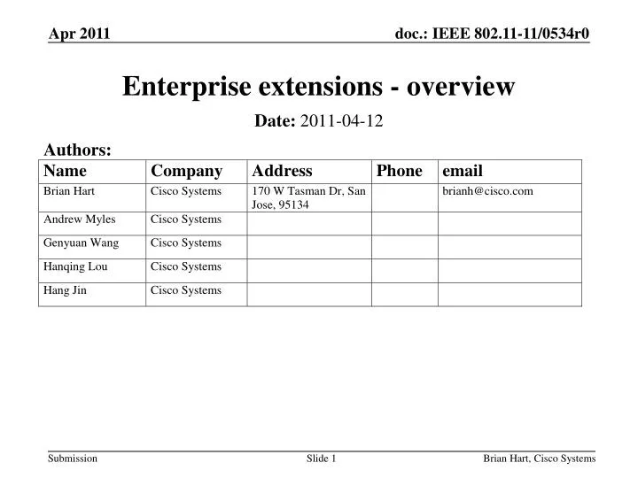 enterprise extensions overview