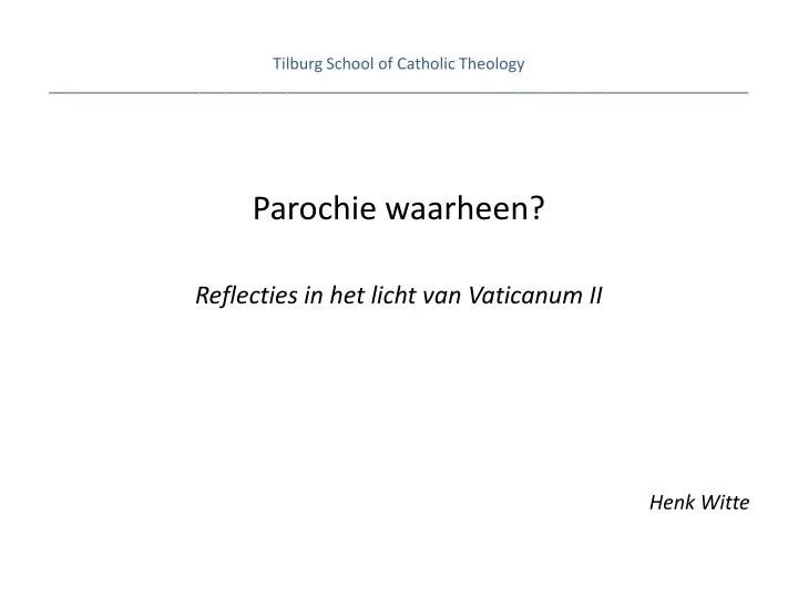 tilburg school of catholic theology