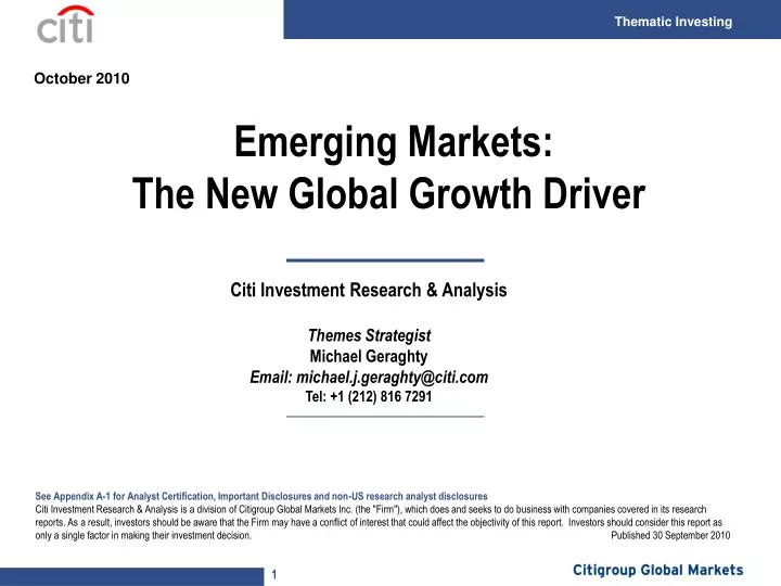 emerging markets the new global growth driver