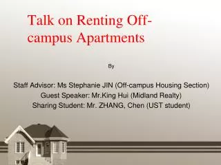 Talk on Renting Off-campus Apartments