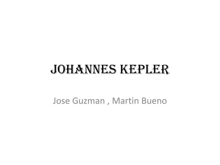 johannes kepler