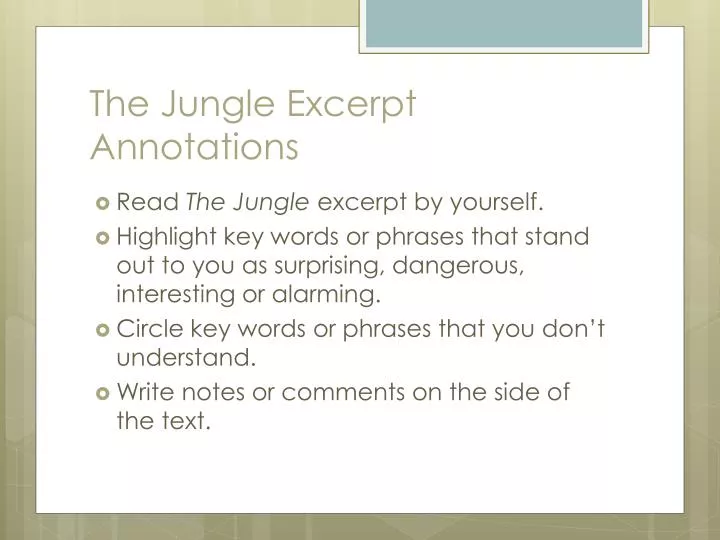 the jungle excerpt annotations