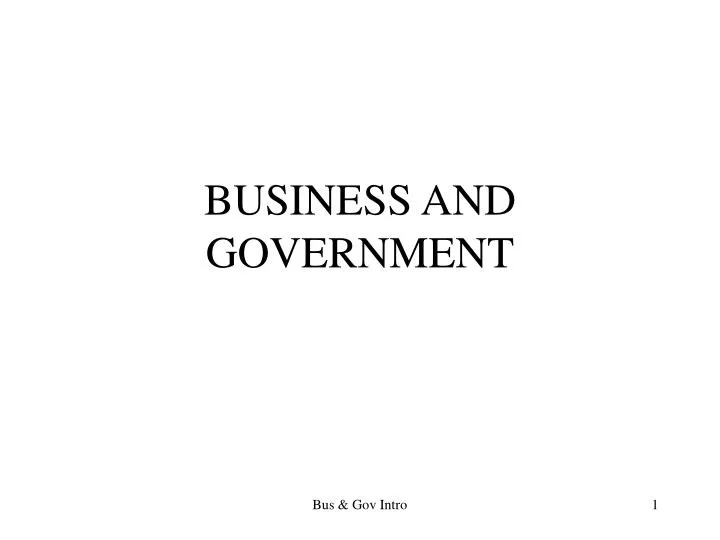 business and government
