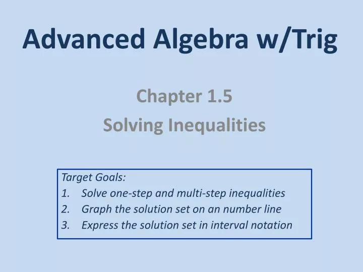 advanced algebra w trig
