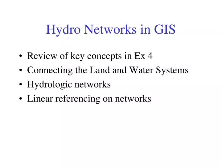 hydro networks in gis