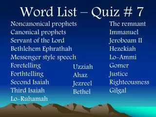 Noncanonical prophets Canonical prophets Servant of the Lord Bethlehem Ephrathah