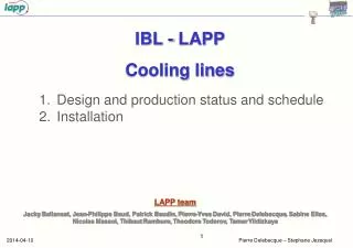 IBL - LAPP Cooling lines