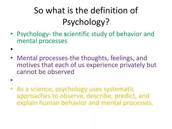 presentations definition psychology