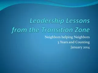 Leadership Lessons from the Transition Zone