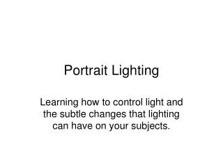 Portrait Lighting