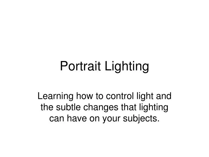 portrait lighting