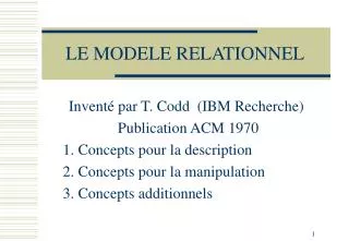 le modele relationnel