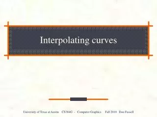 Interpolating curves
