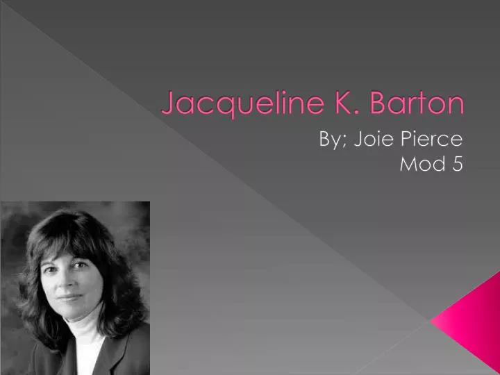 jacqueline k barton