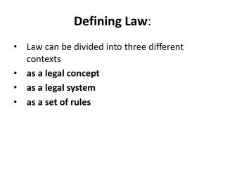 Defining Law :