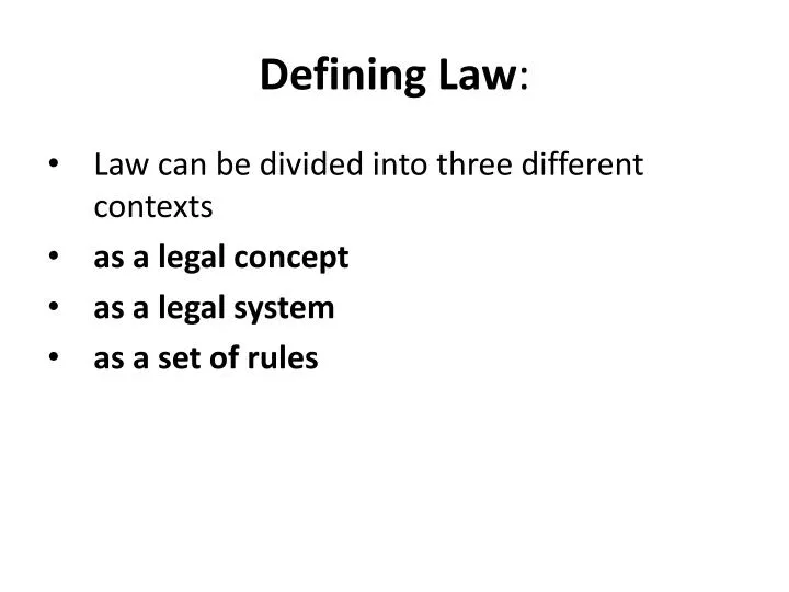 defining law