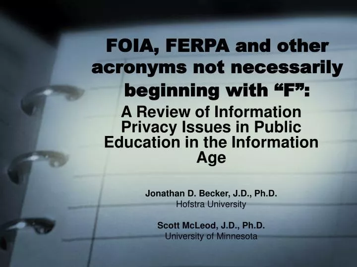 foia ferpa and other acronyms not necessarily beginning with f