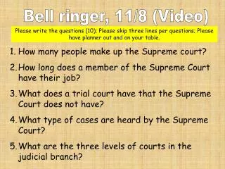 Bell ringer, 11/8 (Video)