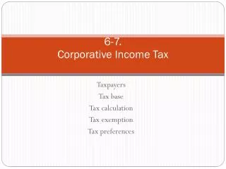6-7. Corporative Income Tax